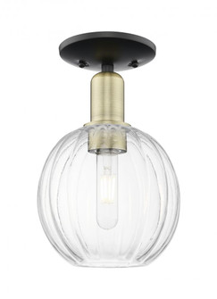 Preston Globe - 1 Light - 6 inch - Black Antique Brass - Semi-Flush Mount (3442|716-1C-BAB-G458-7CL)