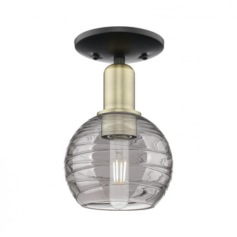 Athens Deco Swirl - 1 Light - 6 inch - Black Antique Brass - Semi-Flush Mount (3442|716-1C-BAB-G1213-6SM)