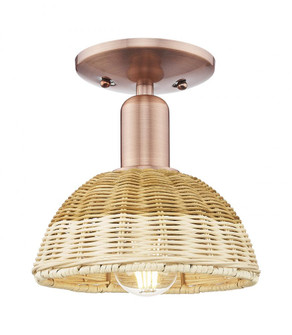 Natural Ballston Dome - 1 Light - 6 inch - Antique Copper - Semi-Flush Mount (3442|716-1C-AC-NBD2-75-NAT)