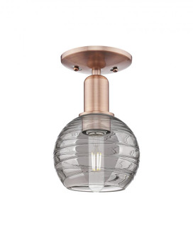 Athens Deco Swirl - 1 Light - 6 inch - Antique Copper - Semi-Flush Mount (3442|716-1C-AC-G1213-6SM)