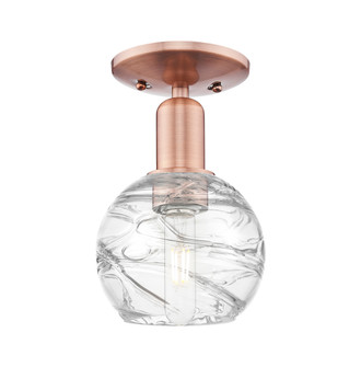 Athens Deco Swirl - 1 Light - 6 inch - Antique Copper - Semi-Flush Mount (3442|716-1C-AC-G1213-6CL)