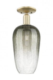 Brookhaven Flute - 1 Light - 6 inch - Antique Brass - Semi-Flush Mount (3442|716-1C-AB-G484-7SL)