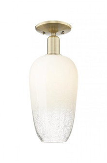 Brookhaven Flute - 1 Light - 6 inch - Antique Brass - Semi-Flush Mount (3442|716-1C-AB-G484-7OP)