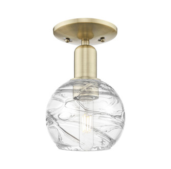 Athens Deco Swirl - 1 Light - 6 inch - Antique Brass - Semi-Flush Mount (3442|716-1C-AB-G1213-6CL)