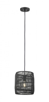 Elwood - 1 Light - 9 inch - Matte Black Elwood Rope - Cord hung - Pendant (3442|684-1P-BK-8NT)