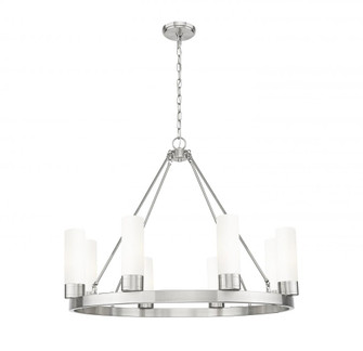 Boreas - 8 Light - 36 inch - Satin Nickel - Chandelier (3442|617-8CR-SN-G617-8WH)