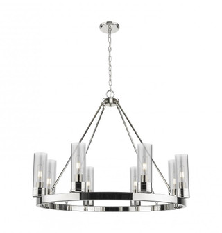Boreas - 8 Light - 36 inch - Polished Nickel - Chandelier (3442|617-8CR-PN-G617-8SM)