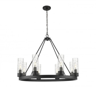 Boreas - 8 Light - 36 inch - Matte Black - Chandelier (3442|617-8CR-BK-G617-8DE)