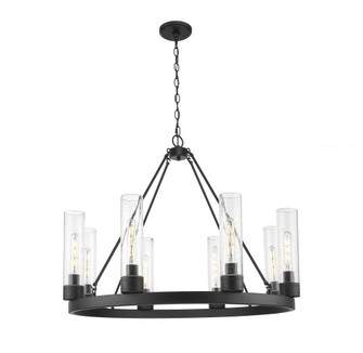 Boreas - 8 Light - 36 inch - Matte Black - Chandelier (3442|617-8CR-BK-G617-11SDY)