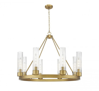 Boreas - 8 Light - 36 inch - Brushed Brass - Chandelier (3442|617-8CR-BB-G617-11SCL)