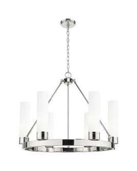 Boreas - 6 Light - 29 inch - Polished Nickel - Chandelier (3442|617-6CR-PN-G617-11WH)