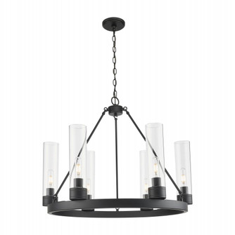 Boreas - 6 Light - 29 inch - Matte Black - Chandelier (3442|617-6CR-BK-G617-11CL)