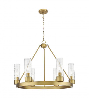 Boreas - 6 Light - 29 inch - Brushed Brass - Chandelier (3442|617-6CR-BB-G617-8DE)