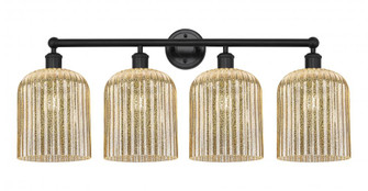 Bridal Veil - 4 Light - 32 inch - Matte Black - Bath Vanity Light (3442|616-4W-BK-G559-8ME)