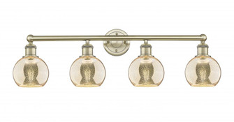 Athens - 4 Light - 33 inch - Antique Brass - Bath Vanity Light (3442|616-4W-AB-G128-6)
