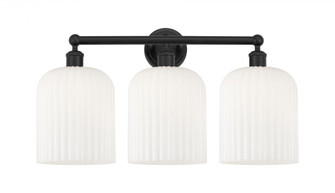 Bridal Veil - 3 Light - 23 inch - Matte Black - Bath Vanity Light (3442|616-3W-BK-G559-8GWH)