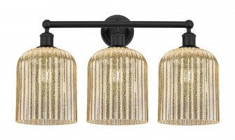 Bridal Veil - 3 Light - 23 inch - Matte Black - Bath Vanity Light (3442|616-3W-BK-G559-8ME)