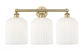 Bridal Veil - 3 Light - 23 inch - Brushed Brass - Bath Vanity Light (3442|616-3W-BB-G559-8GWH)
