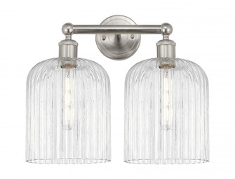 Bridal Veil - 2 Light - 14 inch - Brushed Satin Nickel - Bath Vanity Light (3442|616-2W-SN-G559-8CL)