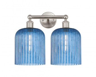 Bridal Veil - 2 Light - 14 inch - Brushed Satin Nickel - Bath Vanity Light (3442|616-2W-SN-G559-8BL)