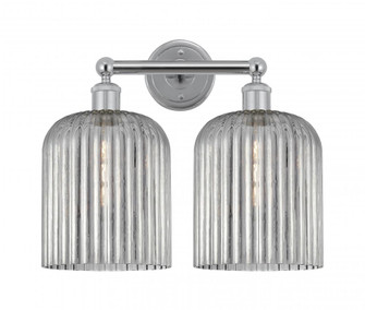 Bridal Veil - 2 Light - 14 inch - Polished Chrome - Bath Vanity Light (3442|616-2W-PC-G559-8SM)
