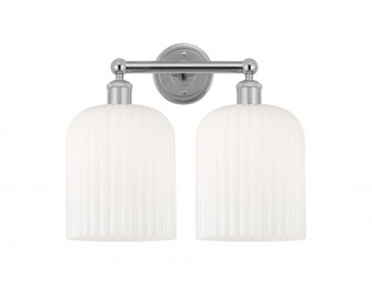Bridal Veil - 2 Light - 14 inch - Polished Chrome - Bath Vanity Light (3442|616-2W-PC-G559-8GWH)