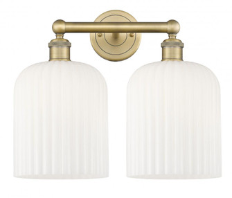 Bridal Veil - 2 Light - 14 inch - Brushed Brass - Bath Vanity Light (3442|616-2W-BB-G559-8GWH)