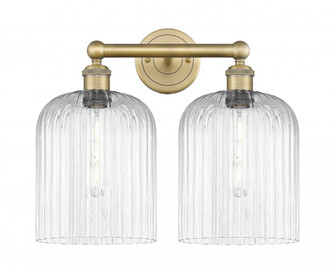 Bridal Veil - 2 Light - 14 inch - Brushed Brass - Bath Vanity Light (3442|616-2W-BB-G559-8CL)
