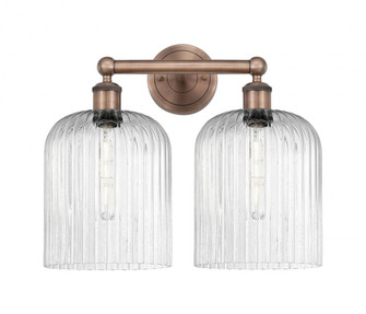 Bridal Veil - 2 Light - 14 inch - Antique Copper - Bath Vanity Light (3442|616-2W-AC-G559-8SDY)