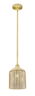 Bridal Veil - 1 Light - 5 inch - Satin Gold - Stem hung - Mini Pendant (3442|616-1S-SG-G559-8ME)