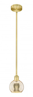 Athens - 1 Light - 6 inch - Satin Gold - Stem hung - Mini Pendant (3442|616-1S-SG-G128-6)