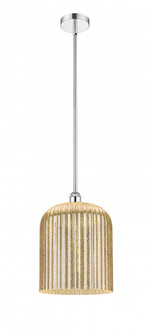 Bridal Veil - 1 Light - 5 inch - Polished Chrome - Stem hung - Mini Pendant (3442|616-1S-PC-G559-12ME)