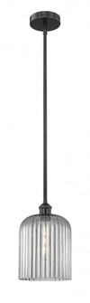Bridal Veil - 1 Light - 5 inch - Matte Black - Stem hung - Mini Pendant (3442|616-1S-BK-G559-8SM)