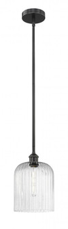 Bridal Veil - 1 Light - 5 inch - Matte Black - Stem hung - Mini Pendant (3442|616-1S-BK-G559-8SDY)