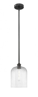 Bridal Veil - 1 Light - 5 inch - Matte Black - Stem hung - Mini Pendant (3442|616-1S-BK-G559-8CL)