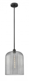 Bridal Veil - 1 Light - 5 inch - Matte Black - Stem hung - Mini Pendant (3442|616-1S-BK-G559-12SM)
