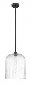 Bridal Veil - 1 Light - 5 inch - Matte Black - Stem hung - Mini Pendant (3442|616-1S-BK-G559-12SDY)