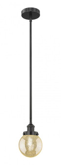 Beacon - 1 Light - 6 inch - Matte Black - Stem hung - Mini Pendant (3442|616-1S-BK-G208-6)
