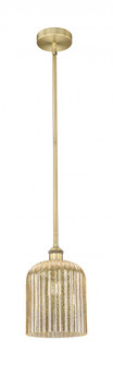 Bridal Veil - 1 Light - 5 inch - Brushed Brass - Stem hung - Mini Pendant (3442|616-1S-BB-G559-8ME)