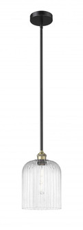 Bridal Veil - 1 Light - 5 inch - Black Antique Brass - Stem hung - Mini Pendant (3442|616-1S-BAB-G559-8CL)