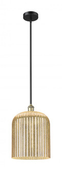 Bridal Veil - 1 Light - 5 inch - Black Antique Brass - Stem hung - Mini Pendant (3442|616-1S-BAB-G559-12ME)