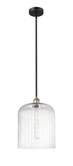 Bridal Veil - 1 Light - 5 inch - Black Antique Brass - Stem hung - Mini Pendant (3442|616-1S-BAB-G559-12CL)