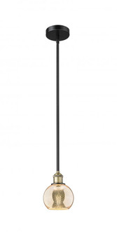 Athens - 1 Light - 6 inch - Black Antique Brass - Stem hung - Mini Pendant (3442|616-1S-BAB-G128-6)