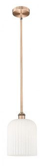 Bridal Veil - 1 Light - 5 inch - Antique Copper - Stem hung - Mini Pendant (3442|616-1S-AC-G559-8GWH)