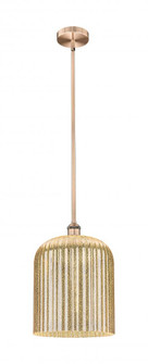 Bridal Veil - 1 Light - 5 inch - Antique Copper - Stem hung - Mini Pendant (3442|616-1S-AC-G559-12ME)