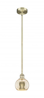 Athens - 1 Light - 6 inch - Antique Brass - Stem hung - Mini Pendant (3442|616-1S-AB-G128-6)