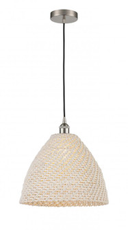 Bristol Natural - 1 Light - 6 inch - Brushed Satin Nickel - Cord hung - Mini Pendant (3442|616-1P-SN-NBD-16-NAT)