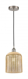 Bridal Veil - 1 Light - 5 inch - Brushed Satin Nickel - Cord hung - Mini Pendant (3442|616-1P-SN-G559-8ME)