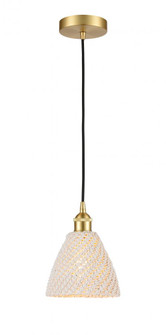 Bristol Natural - 1 Light - 8 inch - Satin Gold - Cord hung - Mini Pendant (3442|616-1P-SG-NBD-75-NAT)