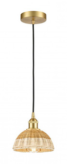Natural Ballston Dome - 1 Light - 6 inch - Satin Gold - Cord hung - Mini Pendant (3442|616-1P-SG-NBD2-75-NAT)